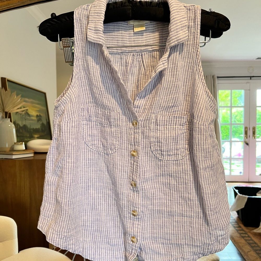 Anthropologie Blue stripped tank